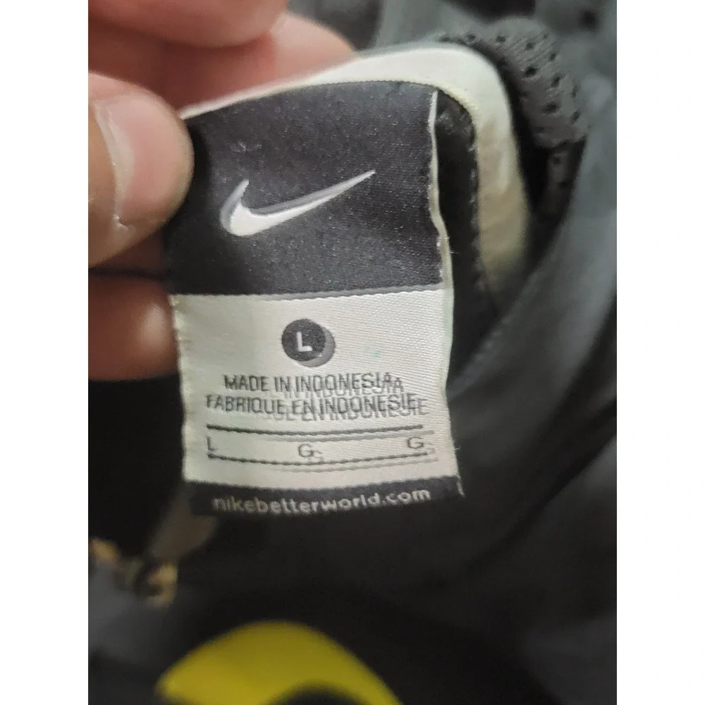 Nike Oregon Ducks Mens Large Black Quarter Zip Hooded Windbreaker Jacket 33249X
